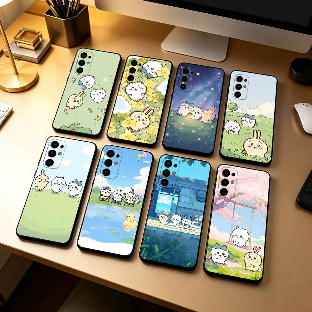 Cute Fluffy Chiikawas-PC Gift  Phone Case For Samsung S25,S24,S21,S22,S23,S30,Ultra,S20,Plus,Fe,Lite,Note,10,Black Cover
