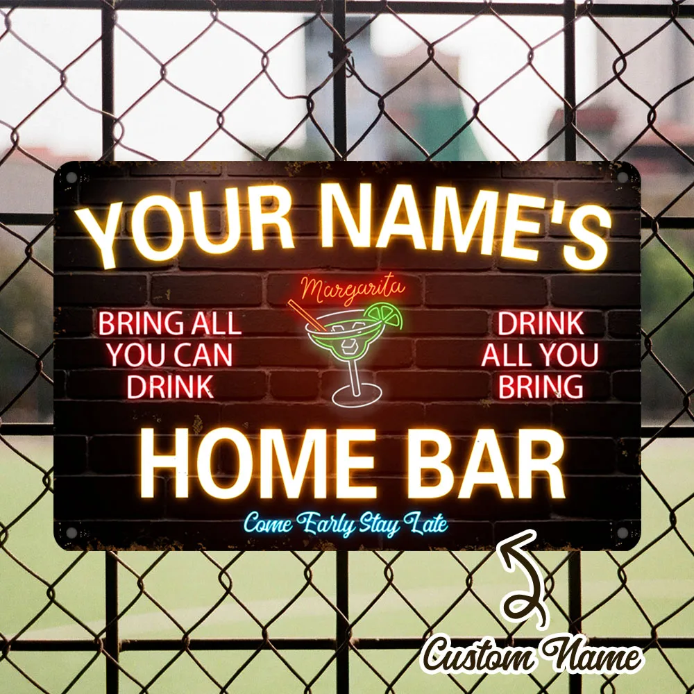 

2D Flat, Vintage Family Bar Metal Wall Art Sign Easy To Hang For Outdoor Farmhouse Bar Plaque Decor Ideal Gift Decoration
