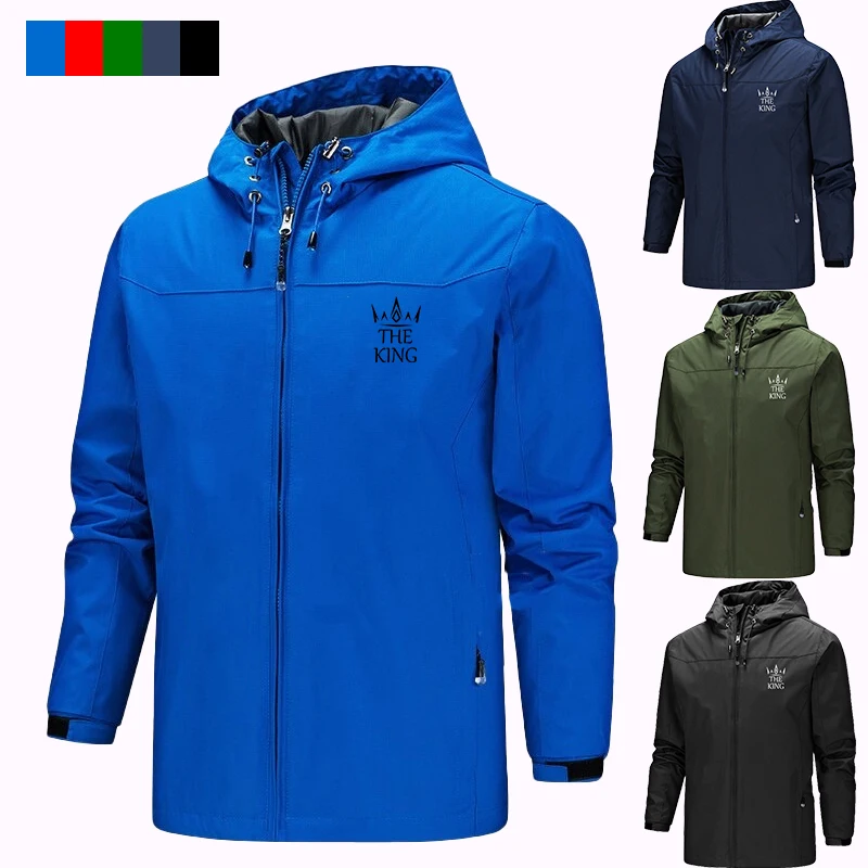 

New fashionable printed waterproof jacket raincoat men's sportswear outdoor hiking suit hooded soft shell jacket raincoat