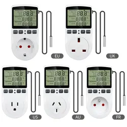 Presa timer Termostato Regolatore di temperatura digitale Presa spina UE con interruttore timer Riscaldamento Raffreddamento AC 110 V ~ 230 V