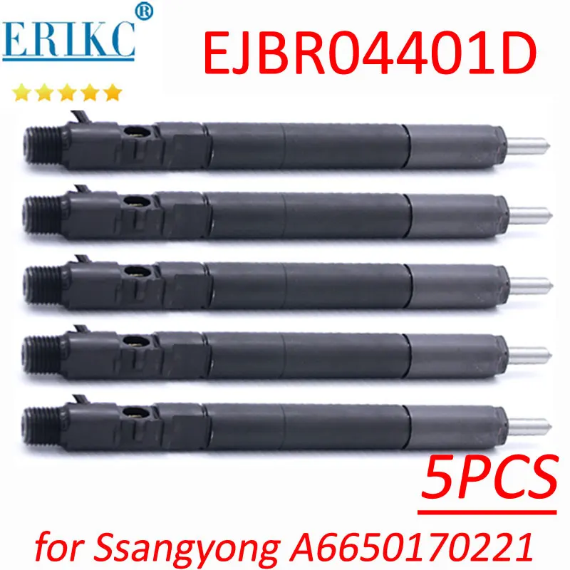 5PC EJBR04401D Common Rail Injector EJBR04401Z Diesel Sprayer Nozzle 6650170221 for SSANGYONG Kyron REXTON 2.7L A6650170221