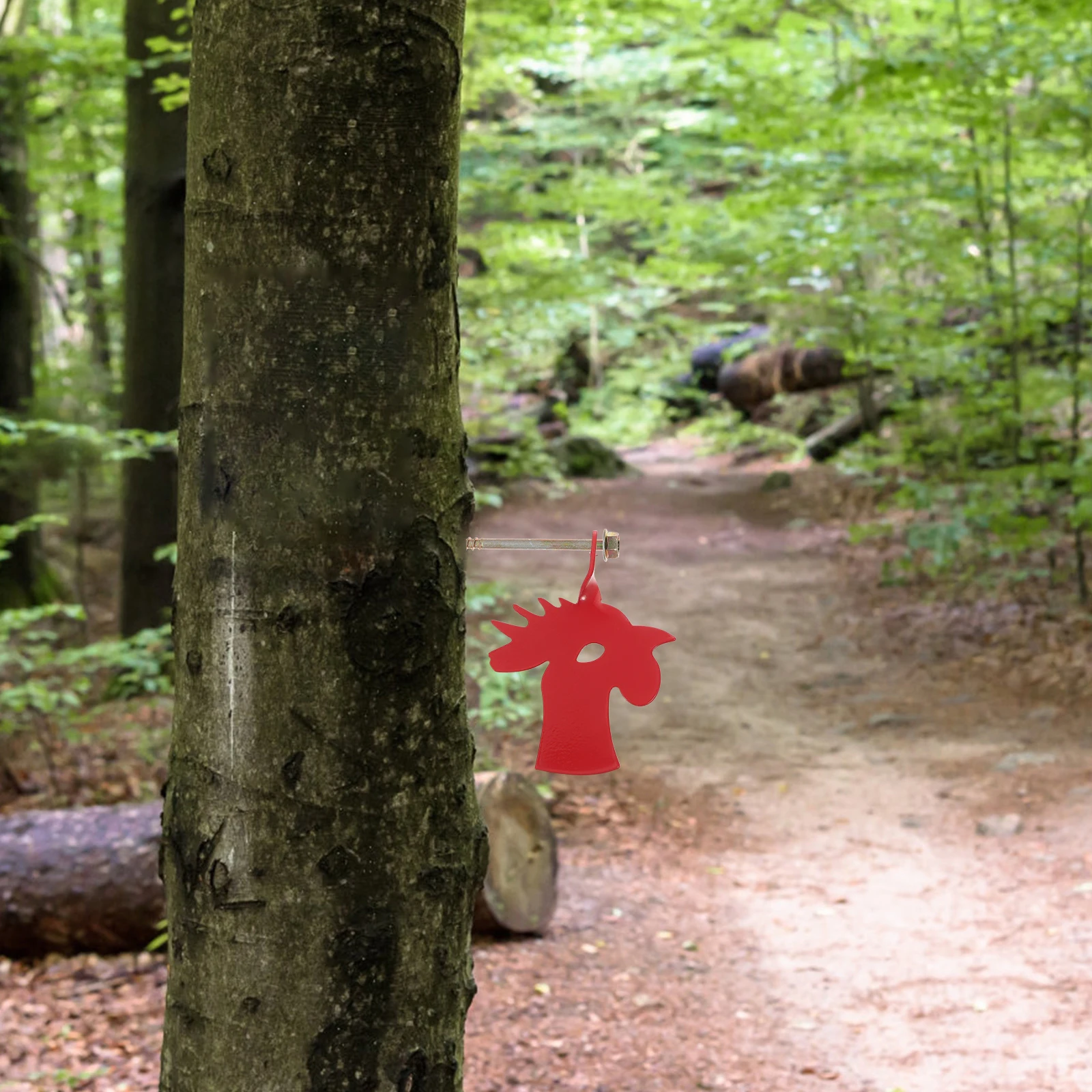 

1pcs Iron Target Shooting Training Target Chicken Head Shape For Outdoor Tree Mounted Hanging Train Multi-Purpose Red