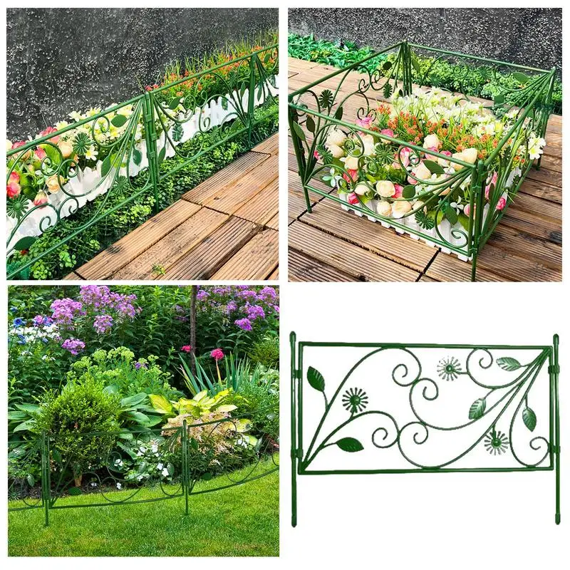 Decorative Garden Fence Foldable Outdoor Landscape Wire Border Edging Fence Folding Patio Flower Bed Fencing Barrier