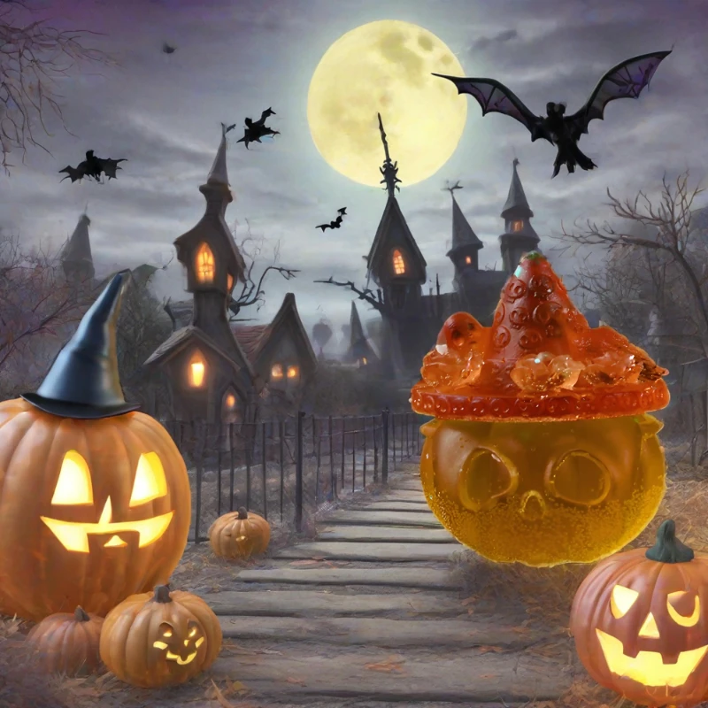 قالب سيليكون على شكل قبعة معالج على شكل جمجمة اليقطين للشموع المصنوعة يدويًا من الراتنج وقالب صابون الشمع للصياغة المنزلية الإبداعية