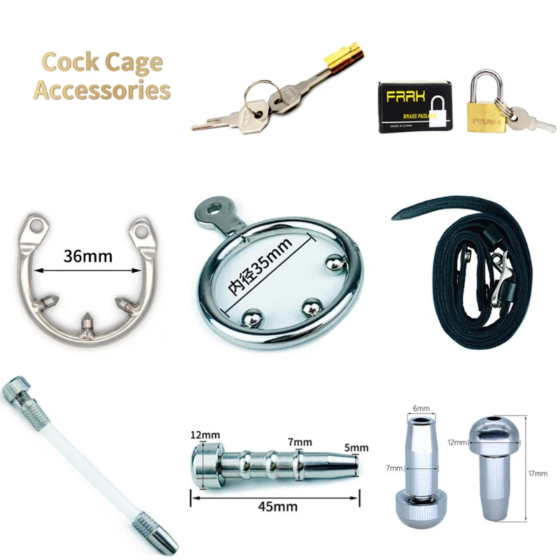 Chastity Cage Catheter,Anti- Fall-off Ring,auxiliary Belt,Keys,Accessories For Chastity Device Cock Cage Penis Ring Adult Sextoy