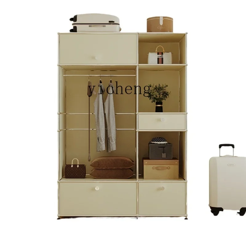 XL medieval USM module ins simple storage hanging clothes stainless steel light luxury open wardrobe