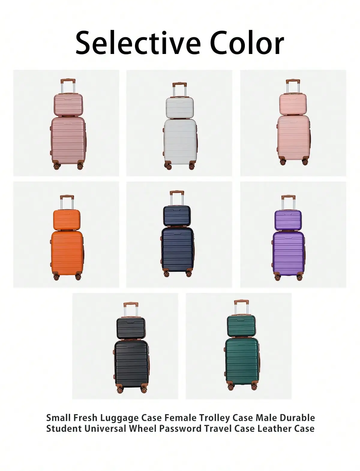 2-Piece Travel Set: A Stylish Makeup Case And Suitcase In 14 Inches And 20 Inches, Equipped With A Combination Lock And Large Capacity, Suitable For Business And Leisure Travel, Unisex, Ideal For Students' Daily Use.,Autumn Outdoor Gear Luggage Case