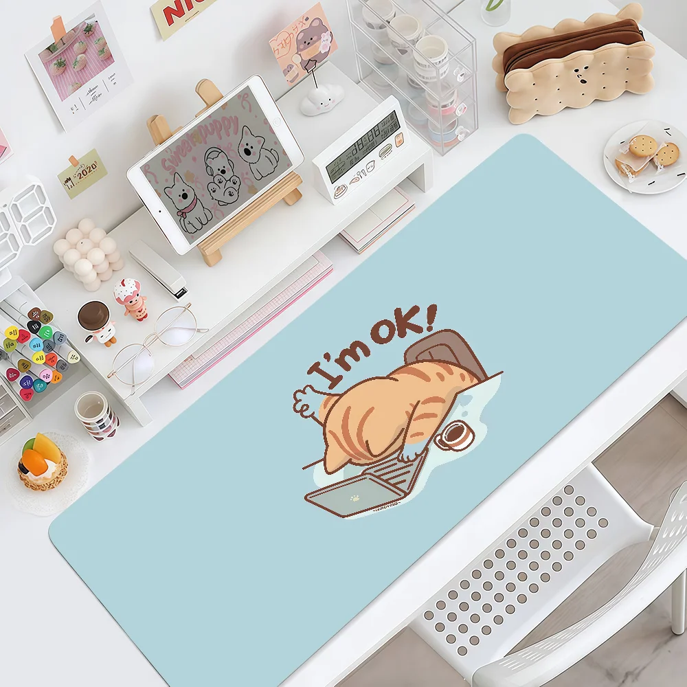 Mouse Pad MousePad Non-slip Lockedge Cute Illustration Office Student Gaming Thickened Cat Large Writing Pad Cushion
