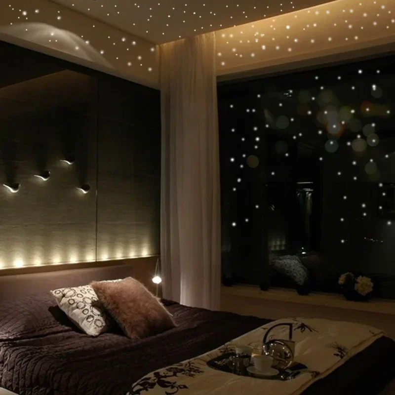 Autocollants muraux lumineux, 407 pièces, décoration murale, étoiles qui brillent dans la nuit, autocollants en vinyle pour chambre d'enfant, décoration de fête fluorescente créative