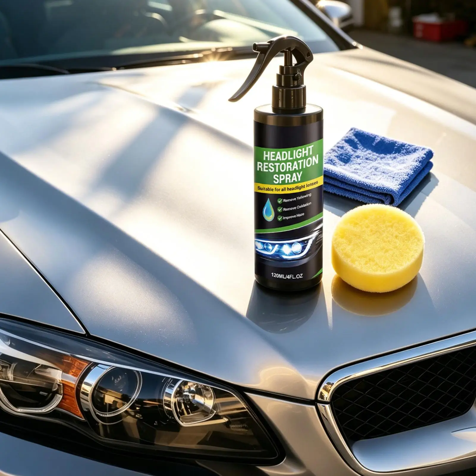100ml Car Headlight Restorer Multi-Functional Polishing Spray Removes Yellowing Scratches Oxidation For Vehicle SUV Truck