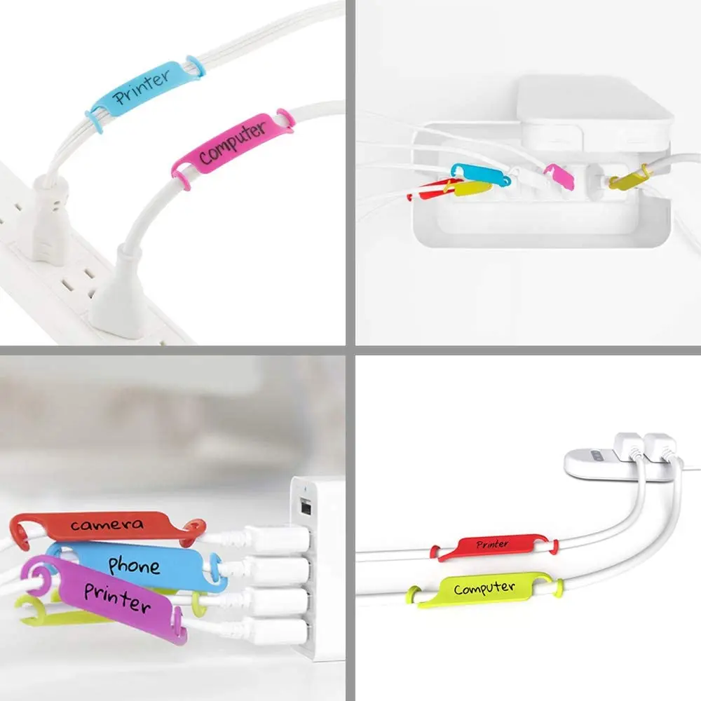 ●20 Pcs Cable Tags Cable Management Tags Multicolor Cable Labels Cord Identification Tags For USB Computer Phone