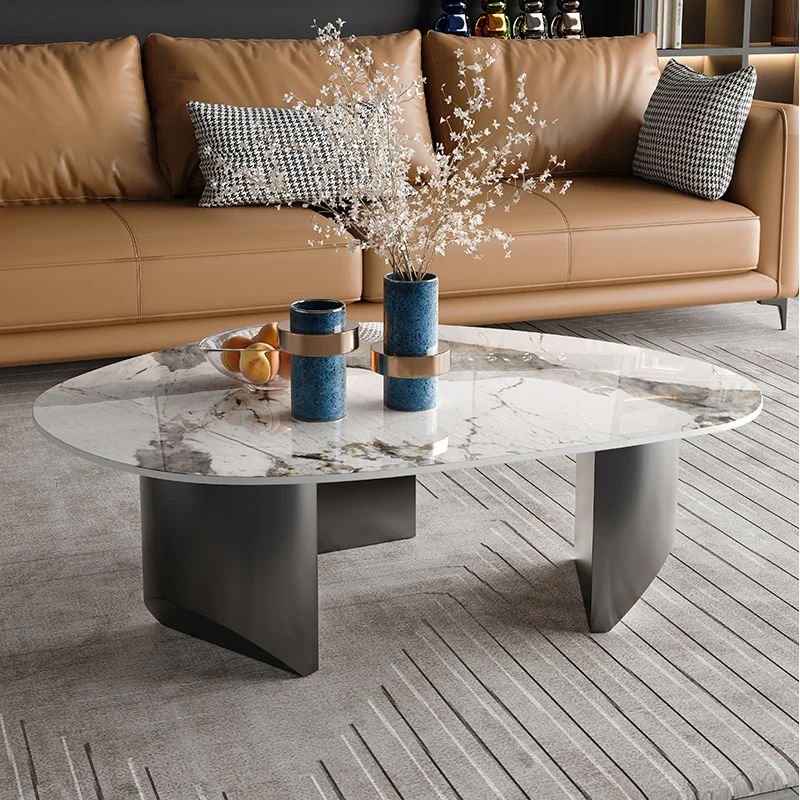 Italian luxury rock tea table living room home special-shaped high-grade small apartment creative modern size tea table com