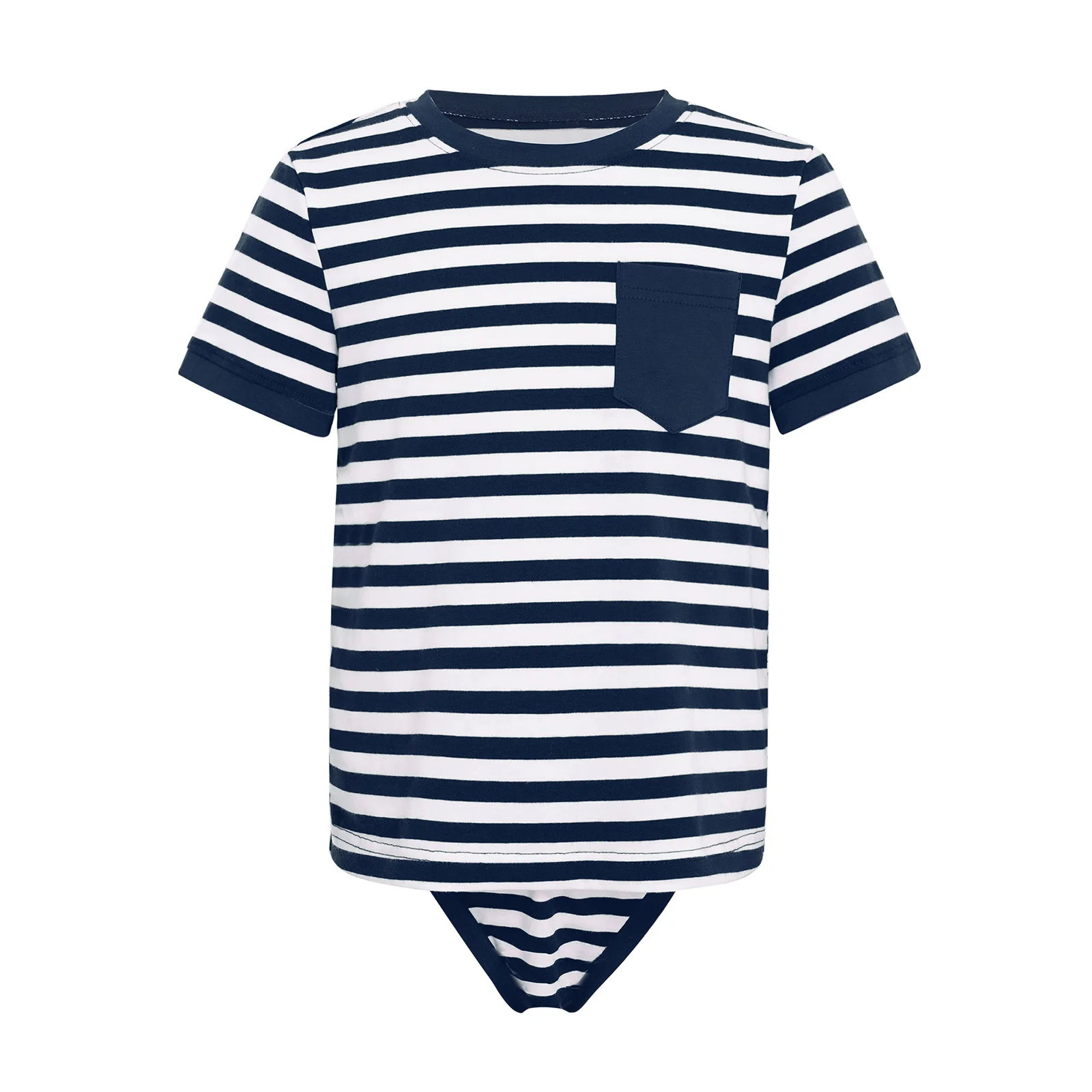 Children Special Needs Adaptive Clothing Wearing All Day Leotard Short Sleeve Press Button Crotch 2-in-1 T-shirt Style Bodysuits image 3