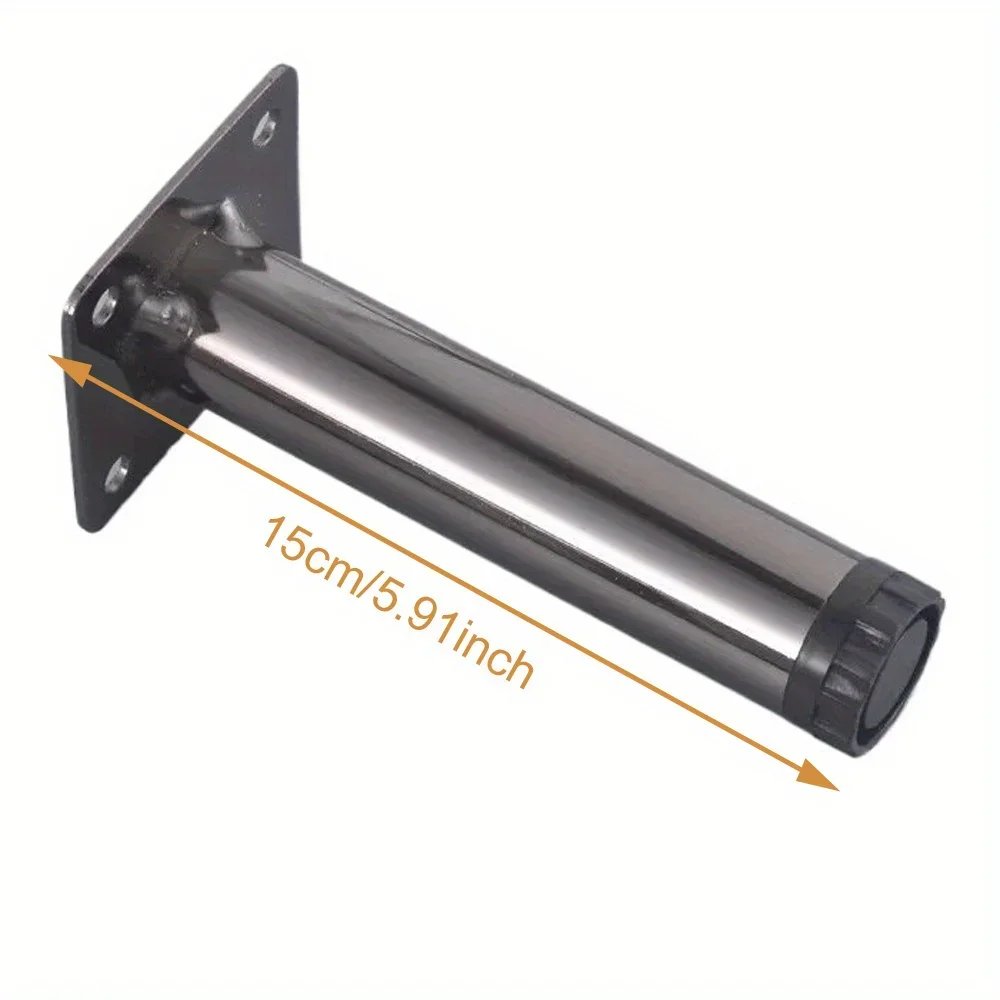 4 pcs 15 cm Cylinder Square Furniture Feet Accessories Sofa Desk Table Bed Legs For Couch TV Cabinet adjustable metal table leg