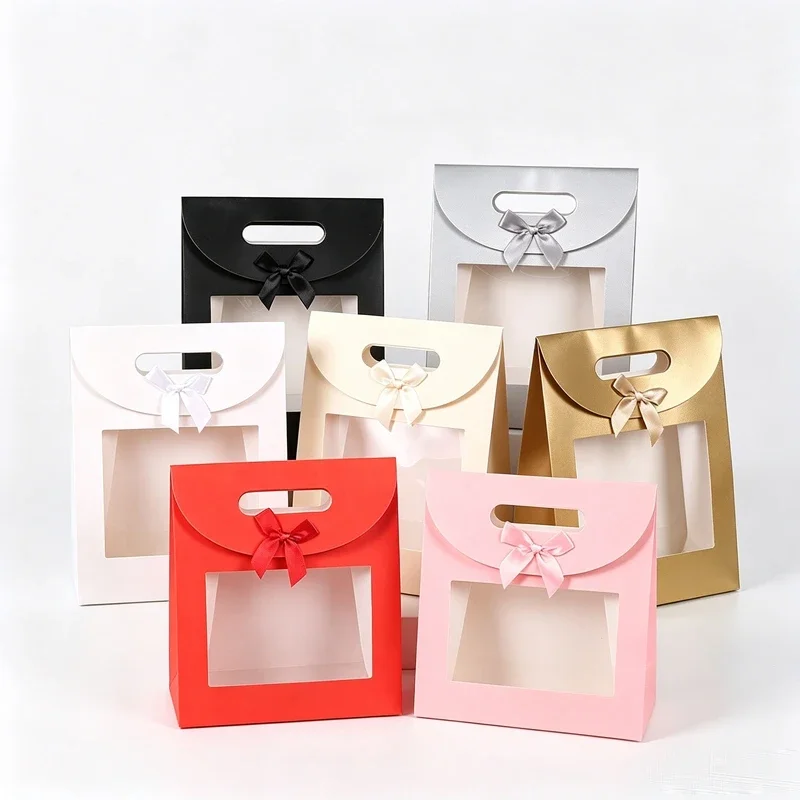 50-sacs-cadeaux-transparents-portables-avec-poignees-et-nœud-en-ruban-pour-emballage-de-cadeaux-d'invites-lors-de-naissances-mariages-anniversaires-et-fetes-sac-a-main