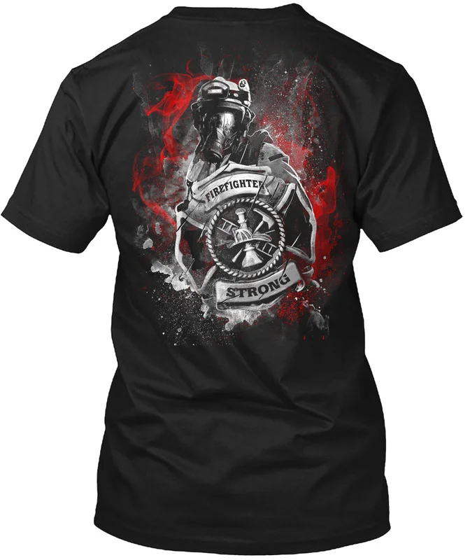 Firefighter Strong Vintage Fireman Gift T-Shirt New 100% Cotton O-Neck Summer Short Sleeve Casual Mens T-shirt Size S-3XL