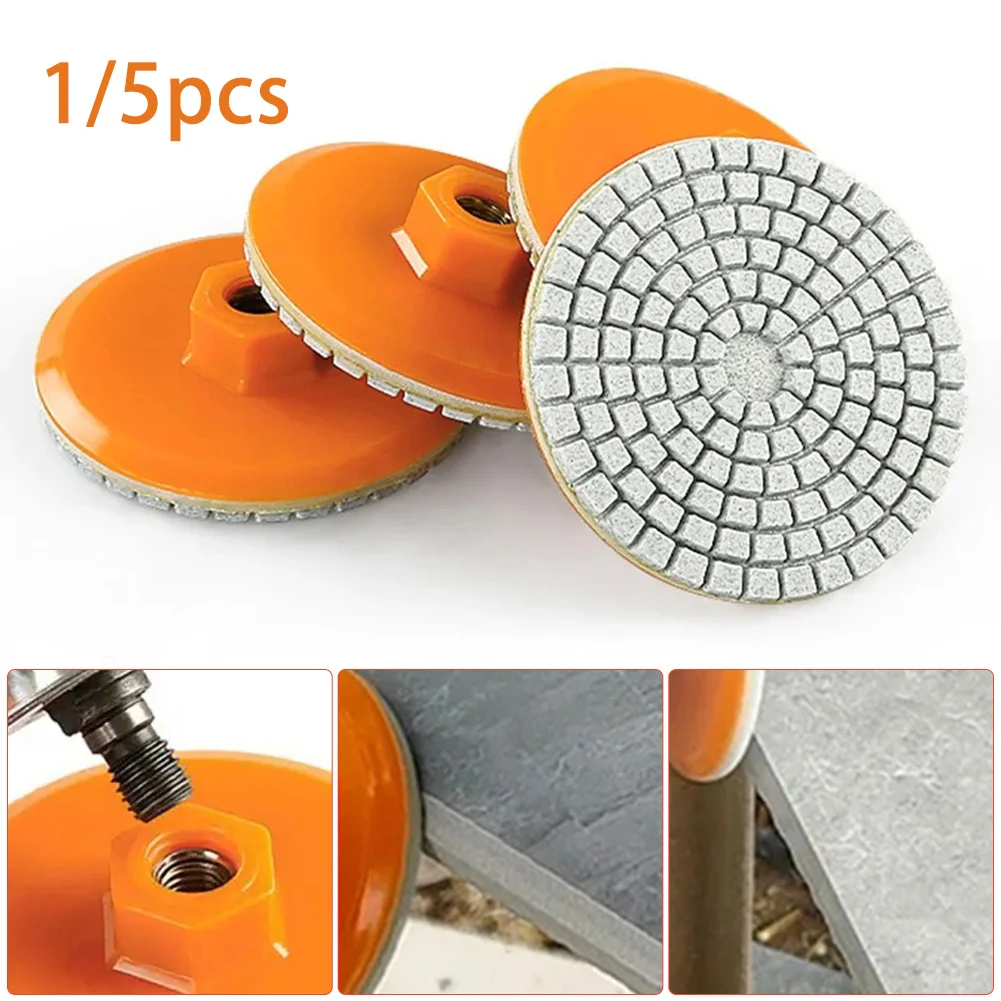 

1/5pcs 3-inch 80mm M10 Screws Diamond Polishing Discs Set Polishing Pad Wet Dry Buff Disc Abrasive for Marble Stone Tiles