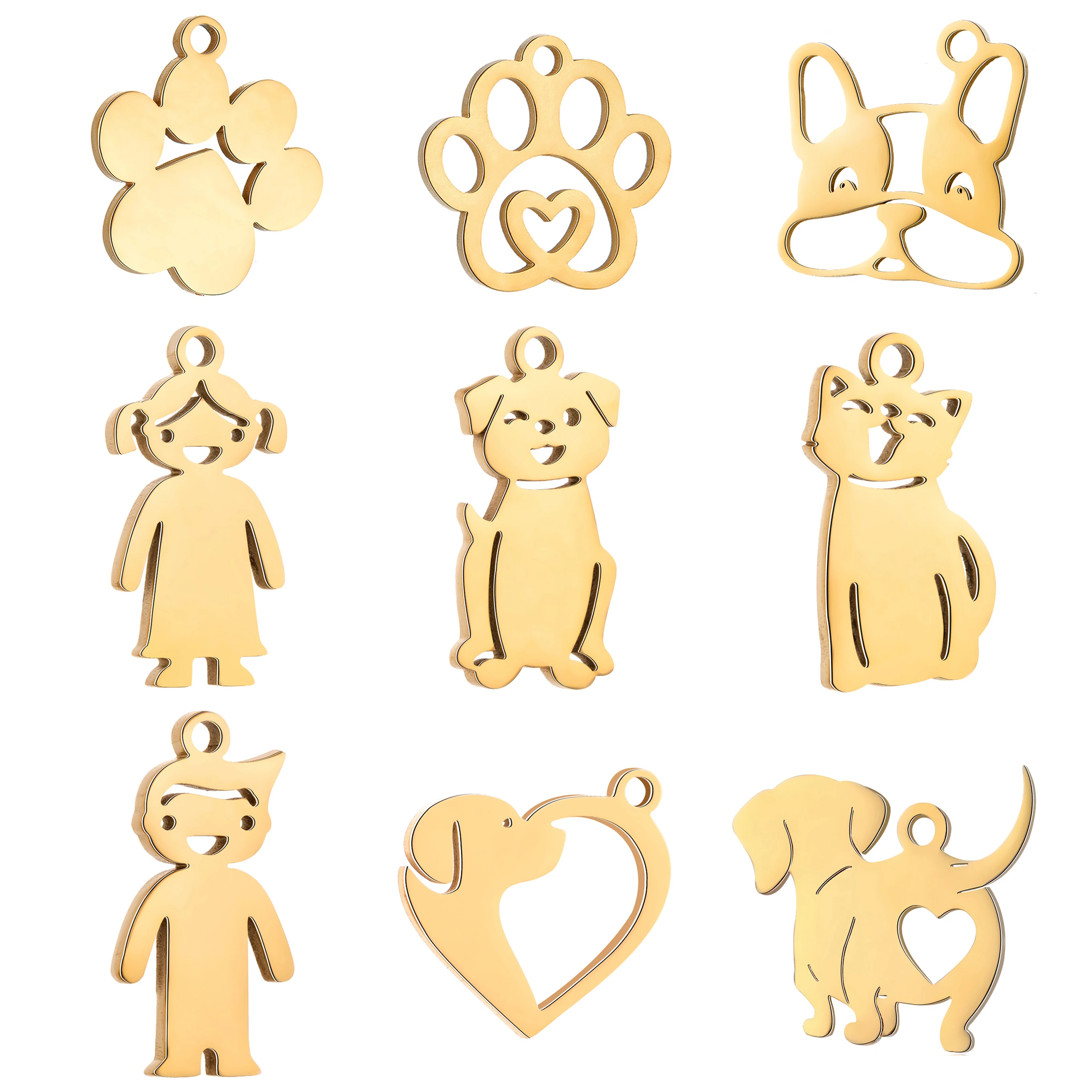 5 sztuk ze stali nierdzewnej Pet Dog Cat Claw Charms i balonowe wisiorki dla psów do wyrobu naszyjników bransoletka kolczyki DIY biżuteria akcesoria