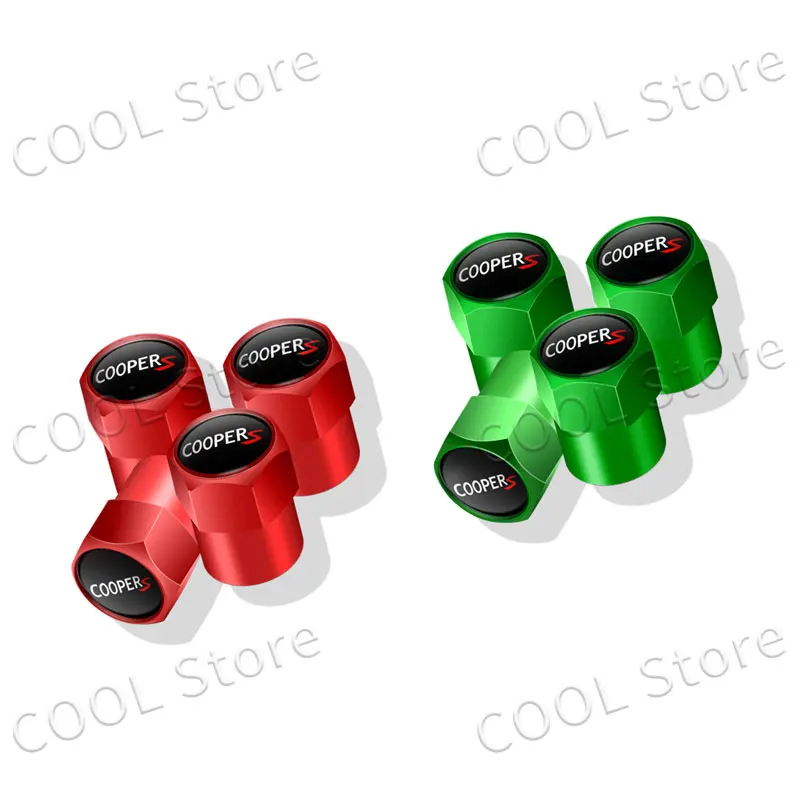 4Pcs Car Styling John Cooper Works Emblem Auto Wheel Tire Air Valve Caps Dust Cover For Mini Cooper S Logo R52 R53 R58 F55 F56