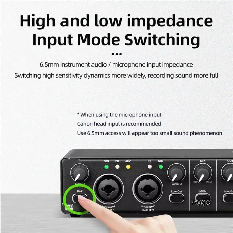 

Recording Sound Card Real-Time Ear Monitoring AD Converter For Electric Guitar Microphone Studio Red