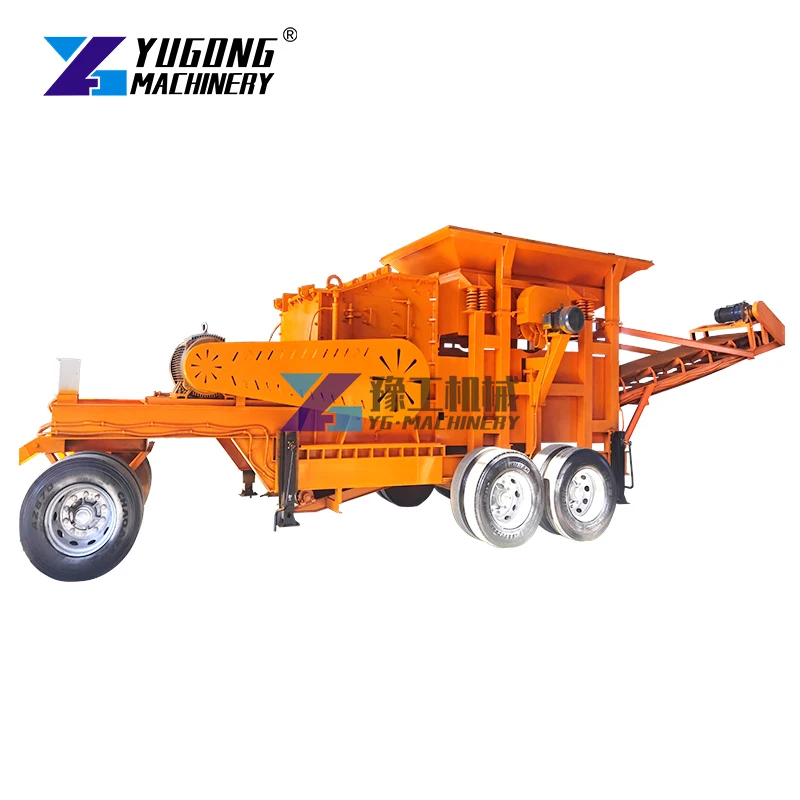Yugong Mobile Crushing Portable Quarry Diesel Rock Gold Plant Stone Crusher Machine for Sale Price