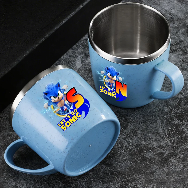 

Sonics 304 Stainless Steel Water Bottle 26 Cartoon Letter Toothbrush Cups Simple Kawaii Anime Blue Water Cup Kids Birthday Gift