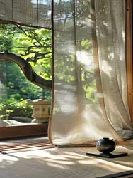 Hot selling high quality cheap price Korean style ready made Linen voile sheer curtains sheer fabric voile window panel curtain