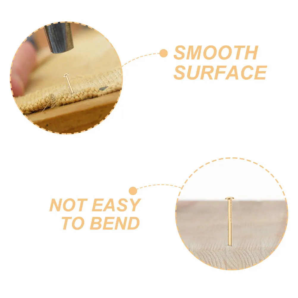 

200pcs Copper Nails Furniture Nail Spikes Carpenter Round Head Nails For Diy Home Woodworking Hanging Strong Sharp Fixing