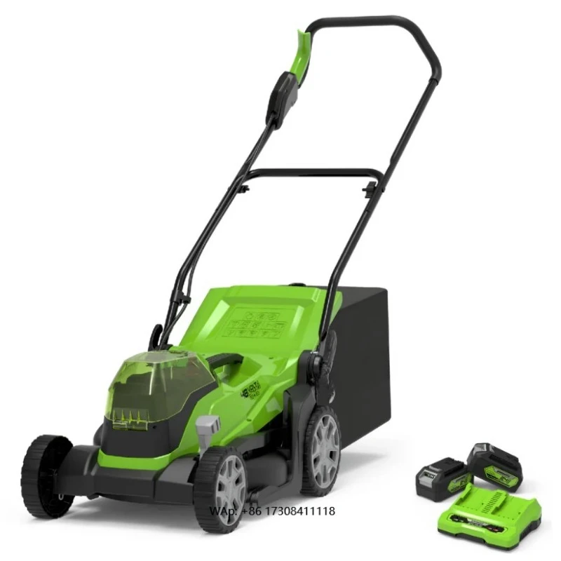 High-Power 48V Lithium Battery Cordless Lawn Mower Green Cutting Grass Cutter Rechargeable Weeding Tool