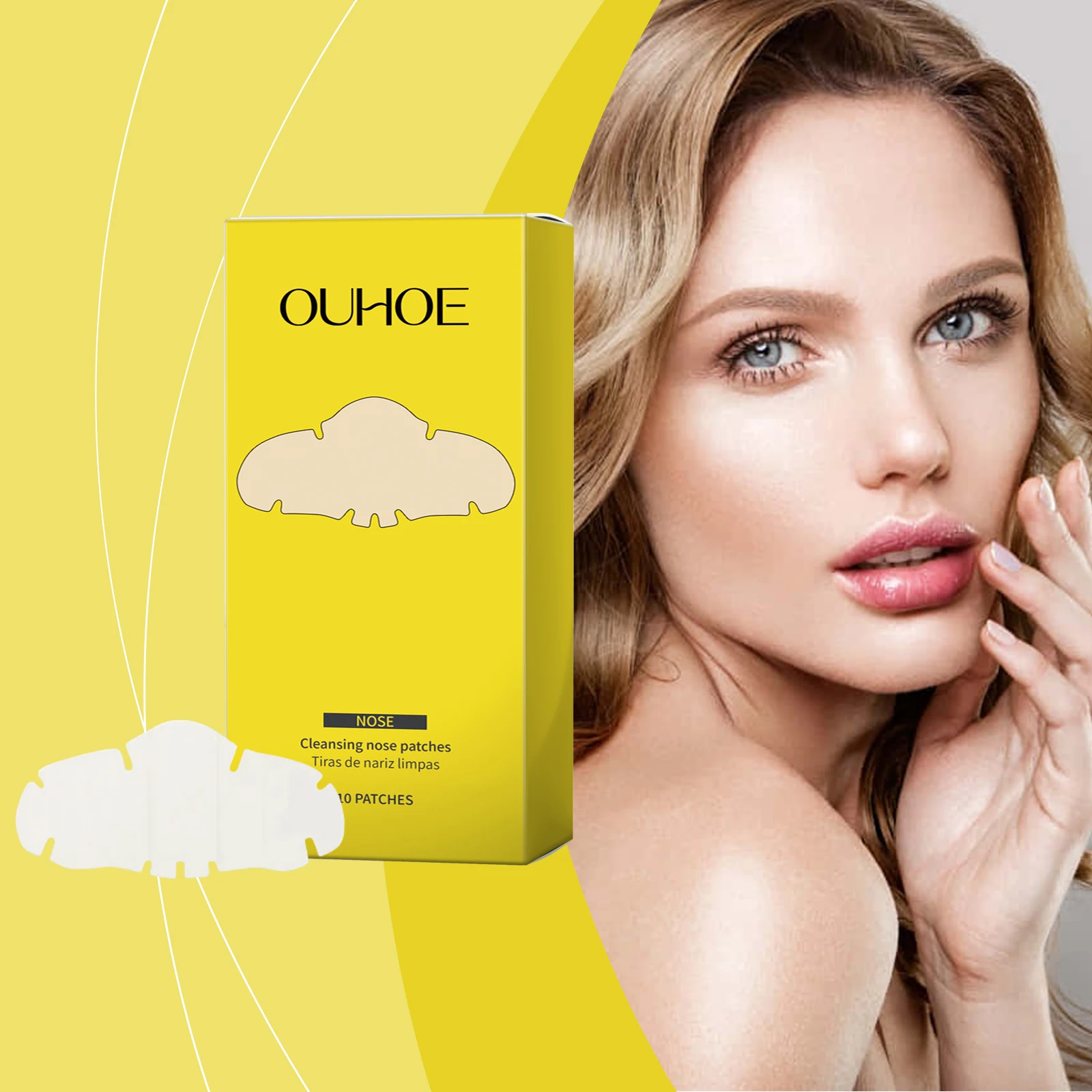 رقع تنظيف الأنف - شرائط إزالة الرؤوس السوداء لتنظيف المسام العميقة، 10 قطع، للتحكم في الزيت وقناع التقشير