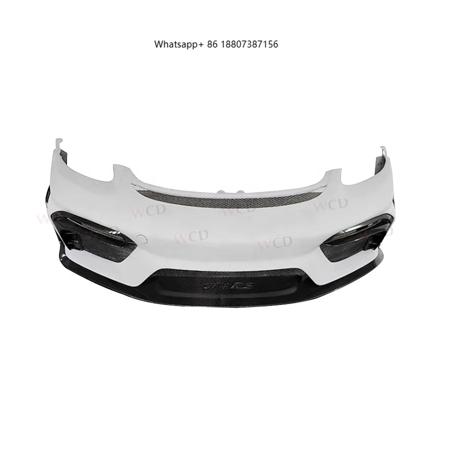 

New Condition Carbon Fiber GT-4RS Style Front Bumper Lip Body Kit for 2016+ forPorsche 718 Cayman
