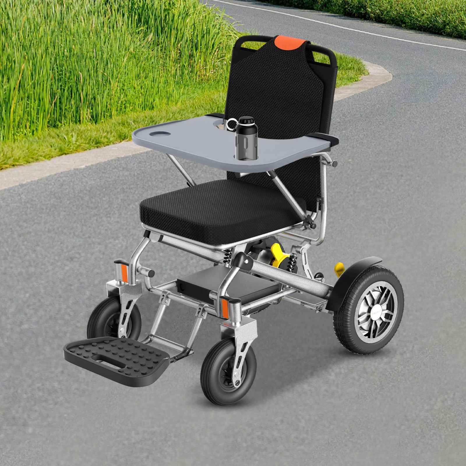 Wheelchair Table Board Wheelchair Table Tray w/Cup Holder Grey  Suitable for Disabled