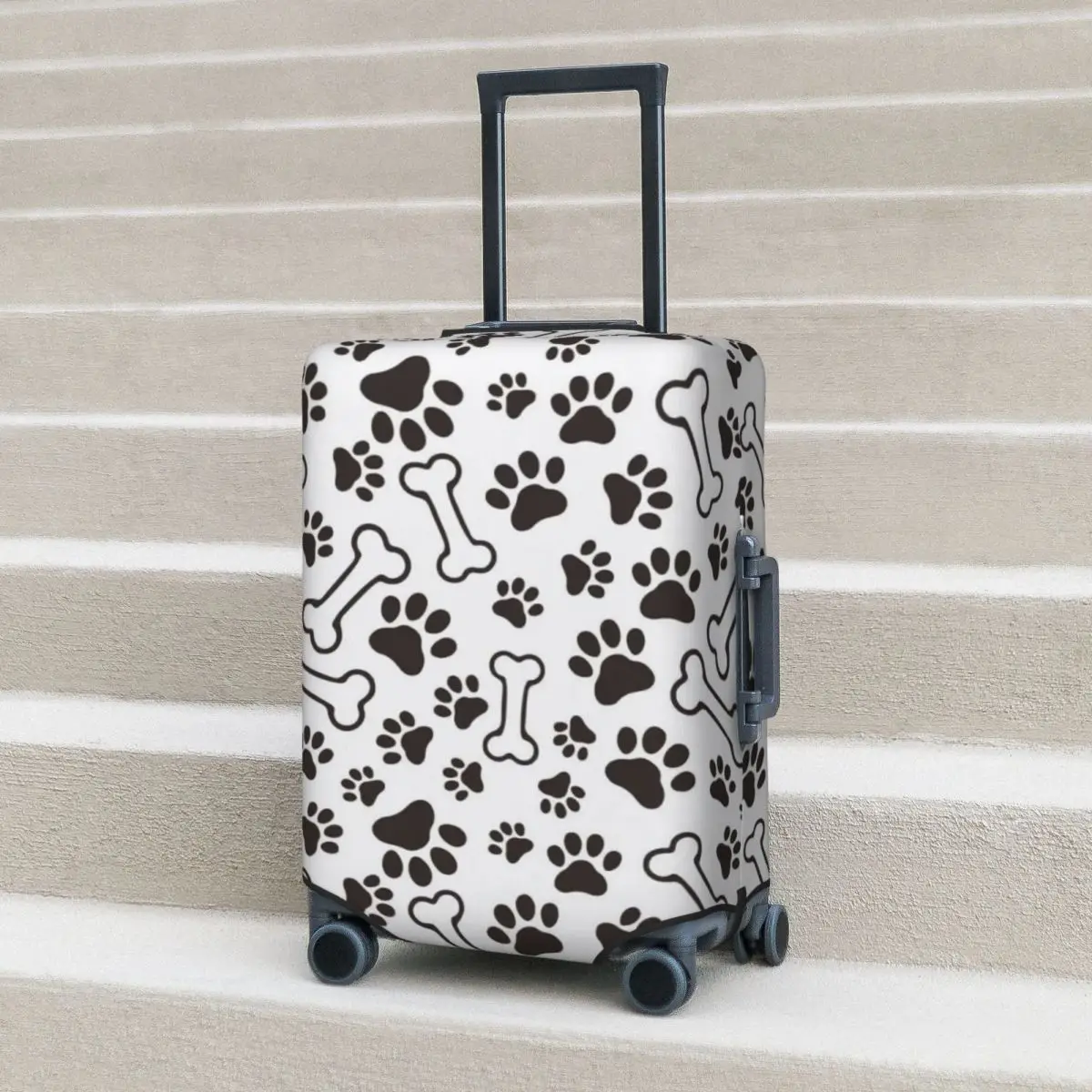 

Funny Dog Prints Suitcase Cover Animal Bone Paw Practical Travel Protection Luggage Case Flight
