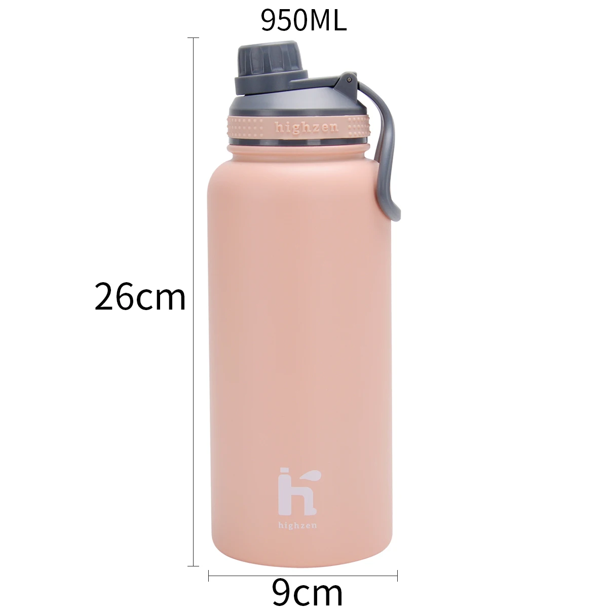 Stainless Steel Vacuum Insulated Fitness Water Thermos with 1000ML Handle