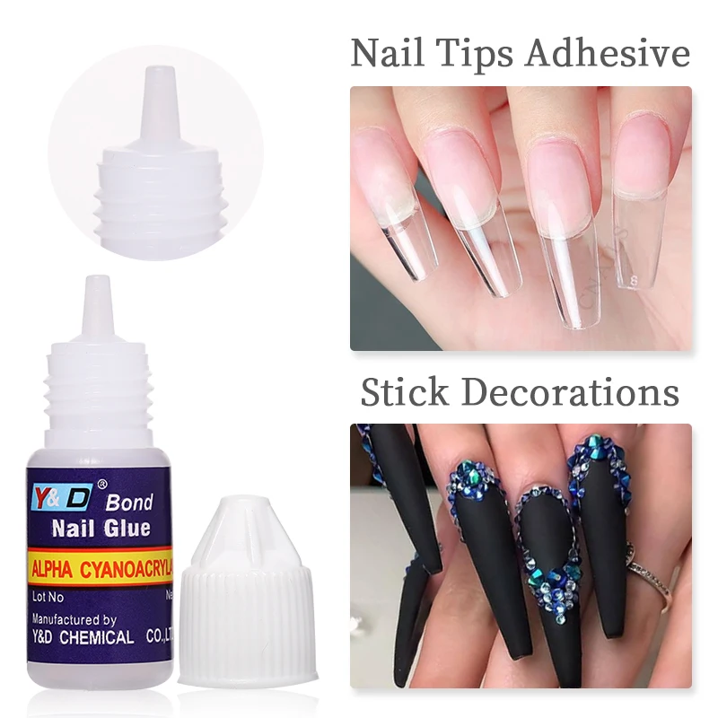 Nova cola de unhas de secagem rápida para unhas falsas acrílicas 3d strass decoração profissional cola extensão manicure ferramentas adesivas