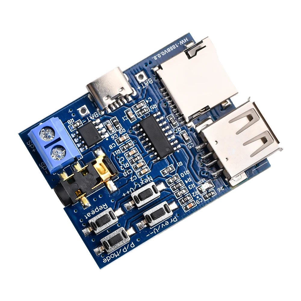TF-Karten-USB-Stick MP3-Format-Decoder-Board-Modul Verstärker Audio-Player mit Dekodierung – Detail 8