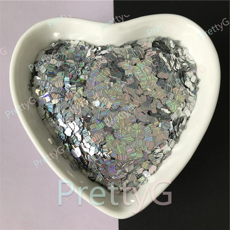 PrettyG 3mm Rectangles Holographic Glitter Sequins Glitter Shape Laser Glitter For Art Craft Nail Makeup Decoration Accessories