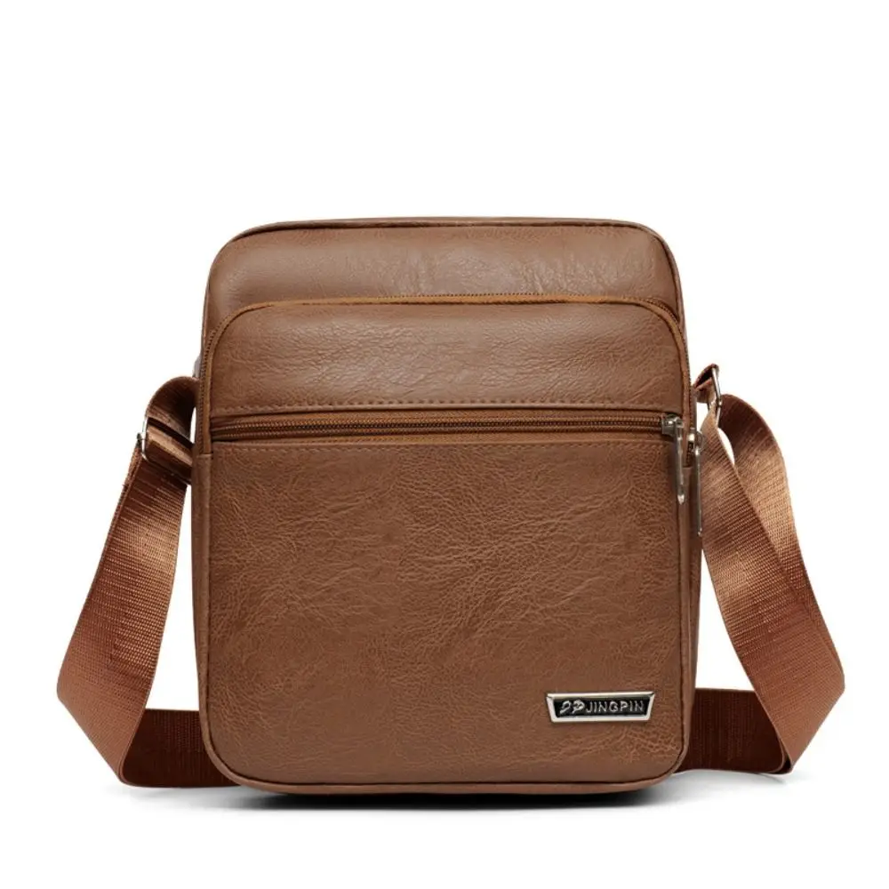 

PU Leather Men's Shoulder Bag Waterproof Large Capacity Single Backpack Black Brown Men's Messenger Bags Men Women