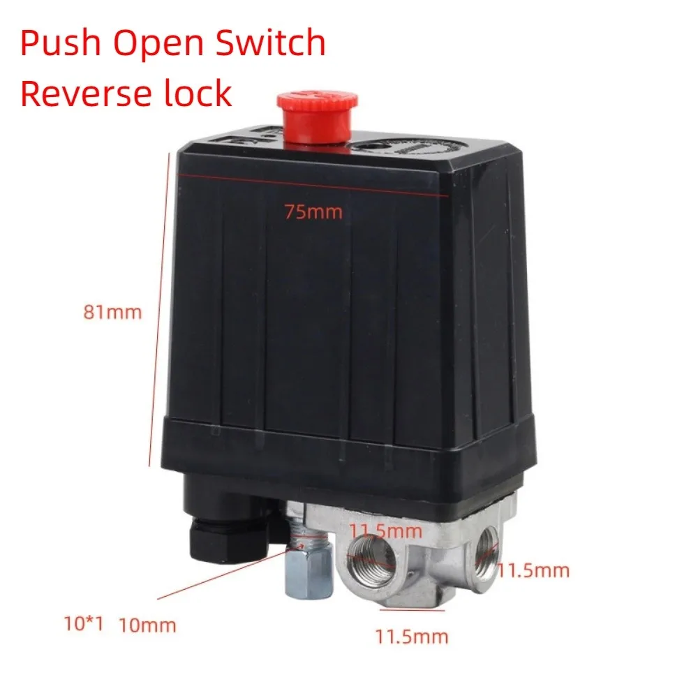 

Переключатель давления воздушного компрессора с пневматическим управлением, 1/4-портовый коллектор, черный автоматический переключатель давления воздуха