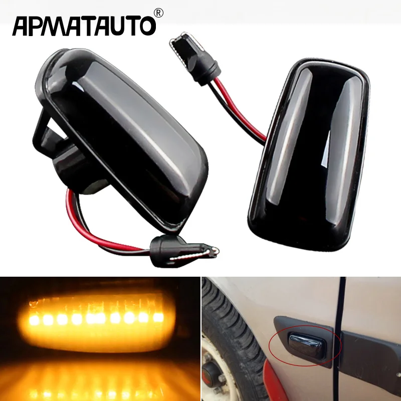 2x para Peugeot 306 106 406 806 LED luz de posición lateral de señal de giro dinámica para socio expertos Citroen Berlingo Jumpy Saxo Xantia