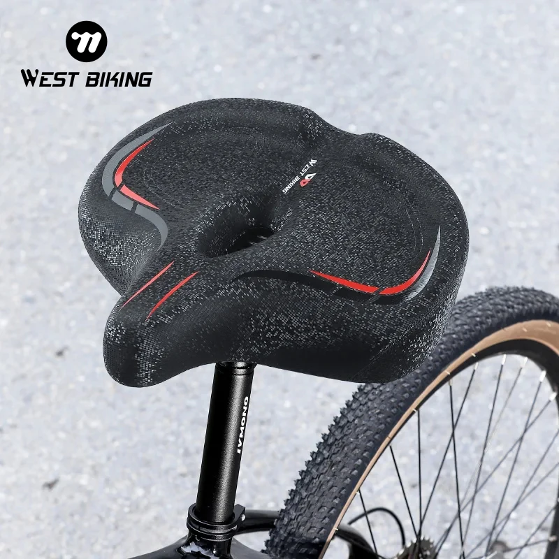 

WEST BIKING Widen Comfortable Bicycle Saddle Thicken Shockproof Cycling Seat Pad Ergonomic Soft Cushion MTB Road Bike Saddle