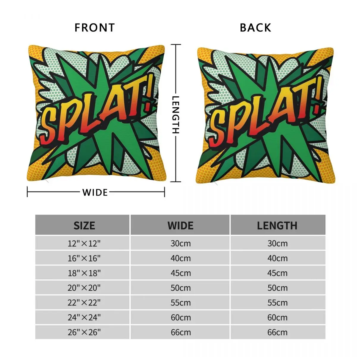 Splat Pop Art Modern Retro Square Pillowcase Polyester Linen Velvet Printed Zip Decorative Throw Pillow Case Bed Cushion Cover