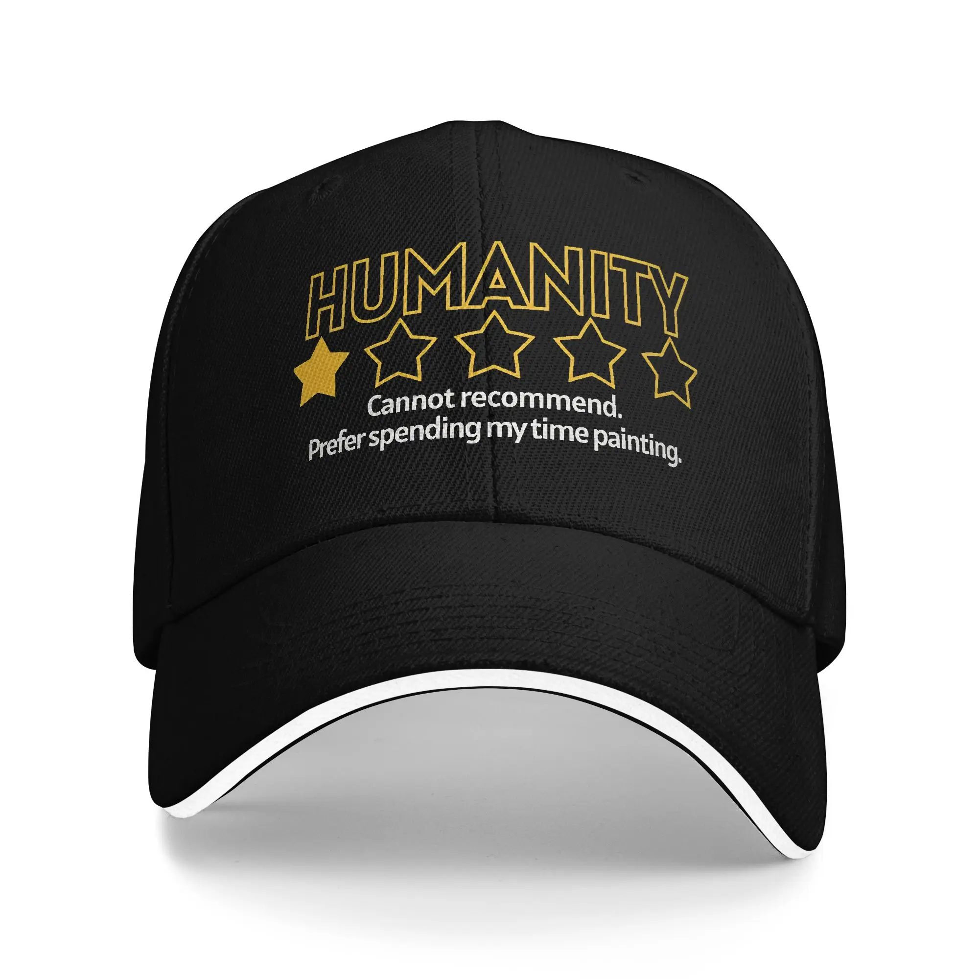 Humanity One Star Rating Rather be Baseball Caps Casual  Sandwich Cap Unisex Style Polyester Dad Hat Activities