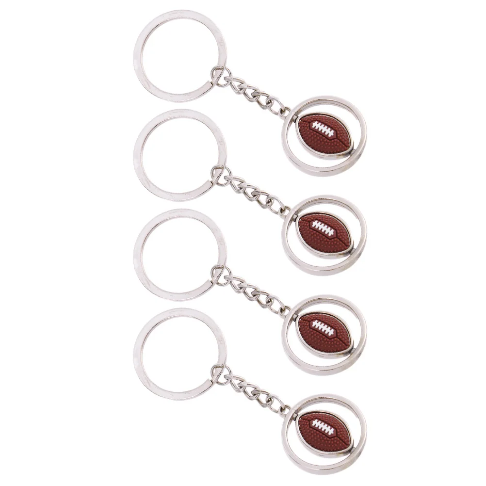 

4pcs Rugby-Shaped Chain Chain Ornament Durable Rotating Ball Key Decoration Creative Key Ring Bag Decoration Gift