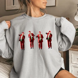 Funny Cotton Tops Unisex Christmas Donald Trump Sweatshirt Vintage Autumn Warm Long Sleeves Casual Street Everyday Pullover