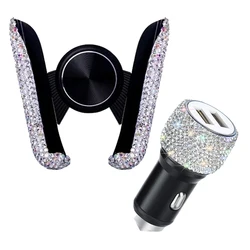 Car phone bracket, women's crystal diamond phone bracket, car ventilation phone port, car interior accessory bracket