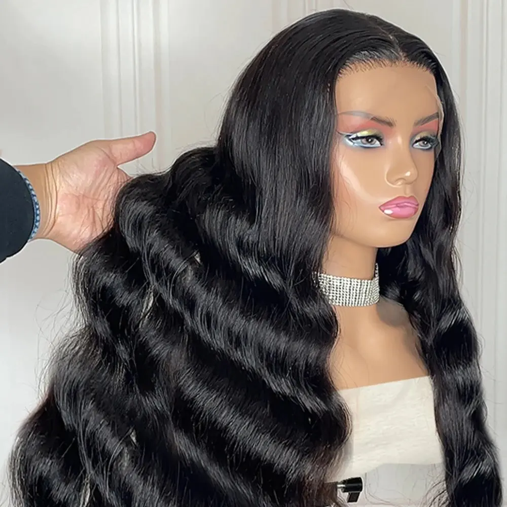 Rosabeauty HD Body Wave Nature Color 13X6 Transparent Lace Frontal Wig 13X4 Front Human Hair Glueless Wig 250% Density