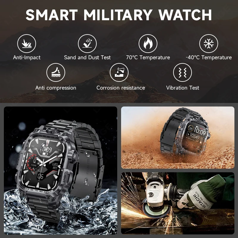 LIGE New Outdoor Smart Watch Men 650mAh Battery Flashlight 2.01'' HD Sport Watches Bluetooth Call Waterproof Man Smartwatch 2025 - Image 6
