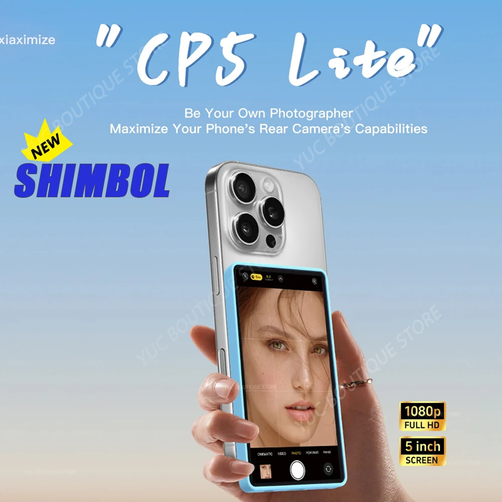 

SHIMBOL CP5 Lite 5'' Rear Camera Selfie Monitor 1080p FHD Vlog Selfie Phone Monitor Screen for Live Stream for iPhone Android