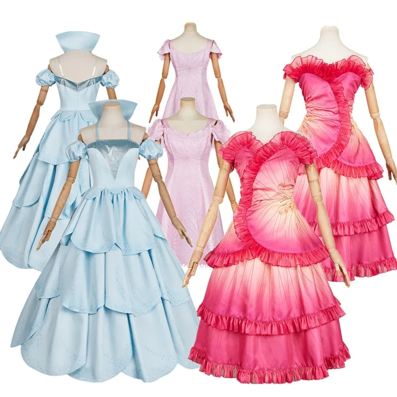 Wicked Fantasy Glinda Cosplay Costume Adult Women Fantasia Roleplay Princess Dress Outfits Halloween Carnival Party Suit